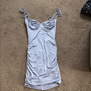 Lucy in the Sky Light Gray Backless Dress